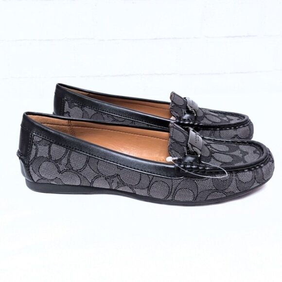 NIB COACH Olive Outline Sig C Jacquard Loafers - Picture 3 of 7